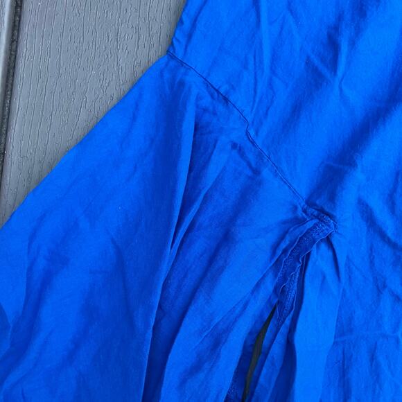 Luna Luz blue flare maxi peasant slit skirt - Picture 4 of 10